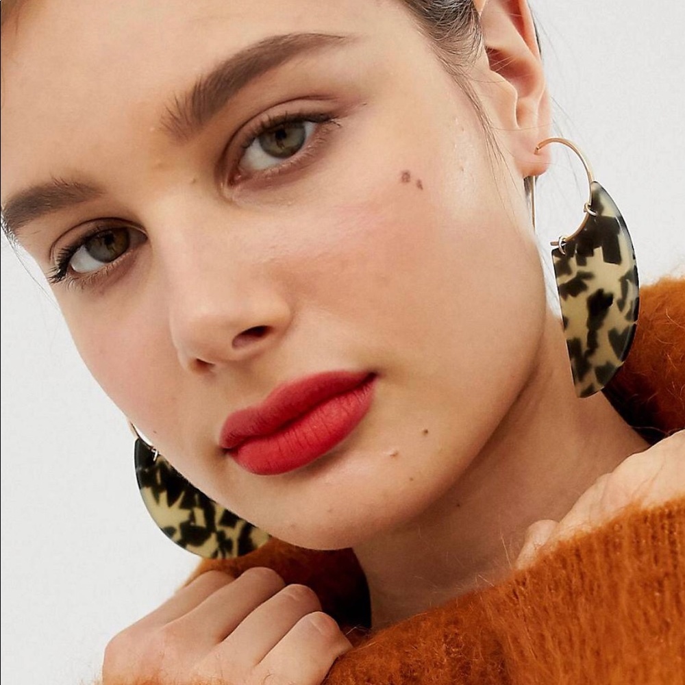 Tortoise Shell Tortoiseshell Earrings Jewelry Gold - image 1